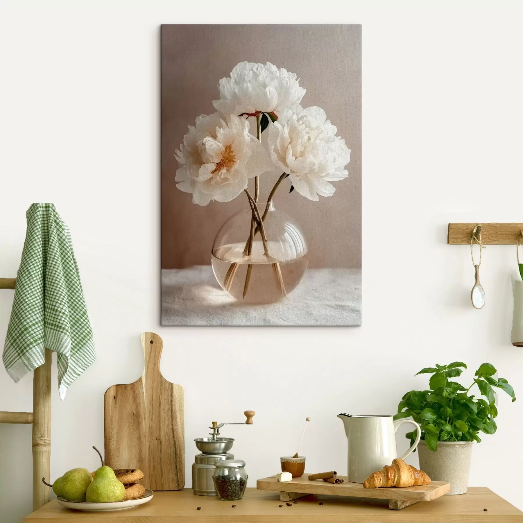 Tablouri natură moartă minimalistă și aerisită cu bujori s48119