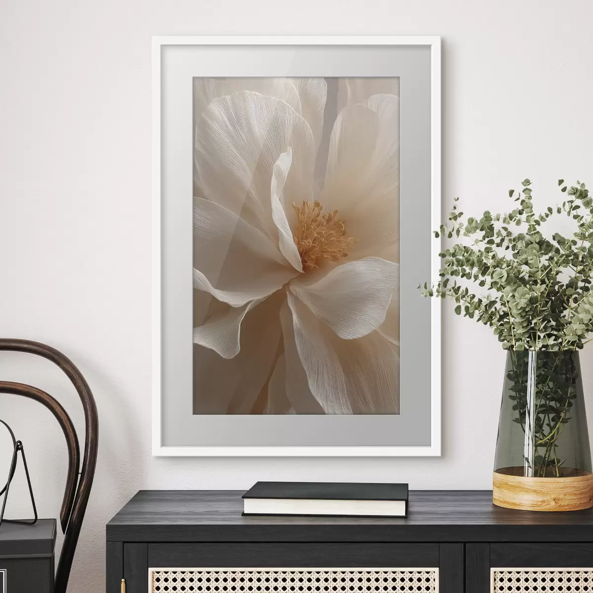 Poster compoziție florală macro în tonuri calde f48120