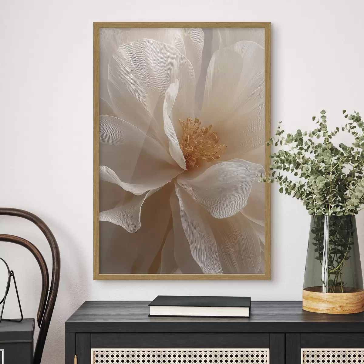 Poster compoziție florală macro în tonuri calde f48120