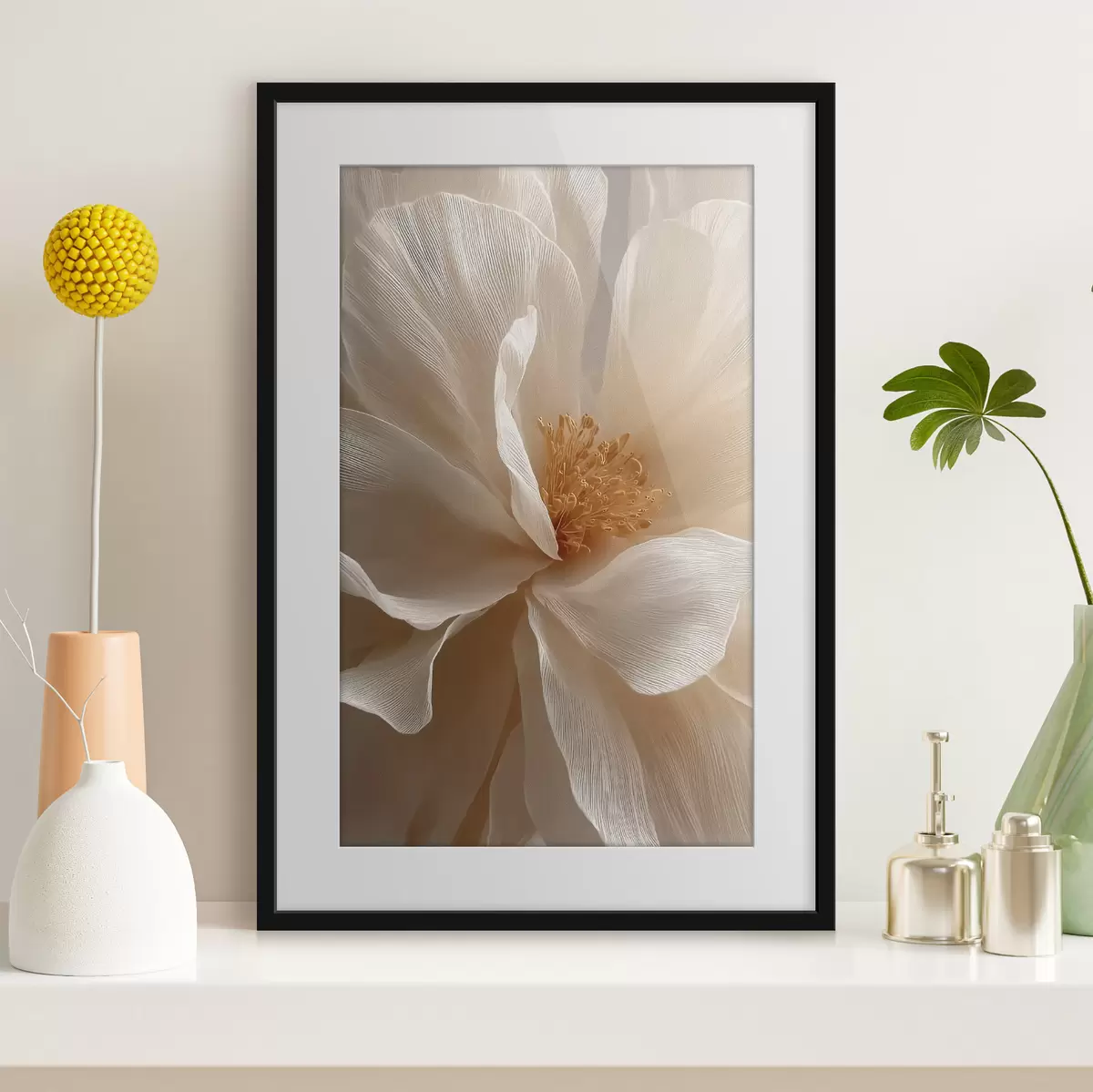 Poster compoziție florală macro în tonuri calde f48120