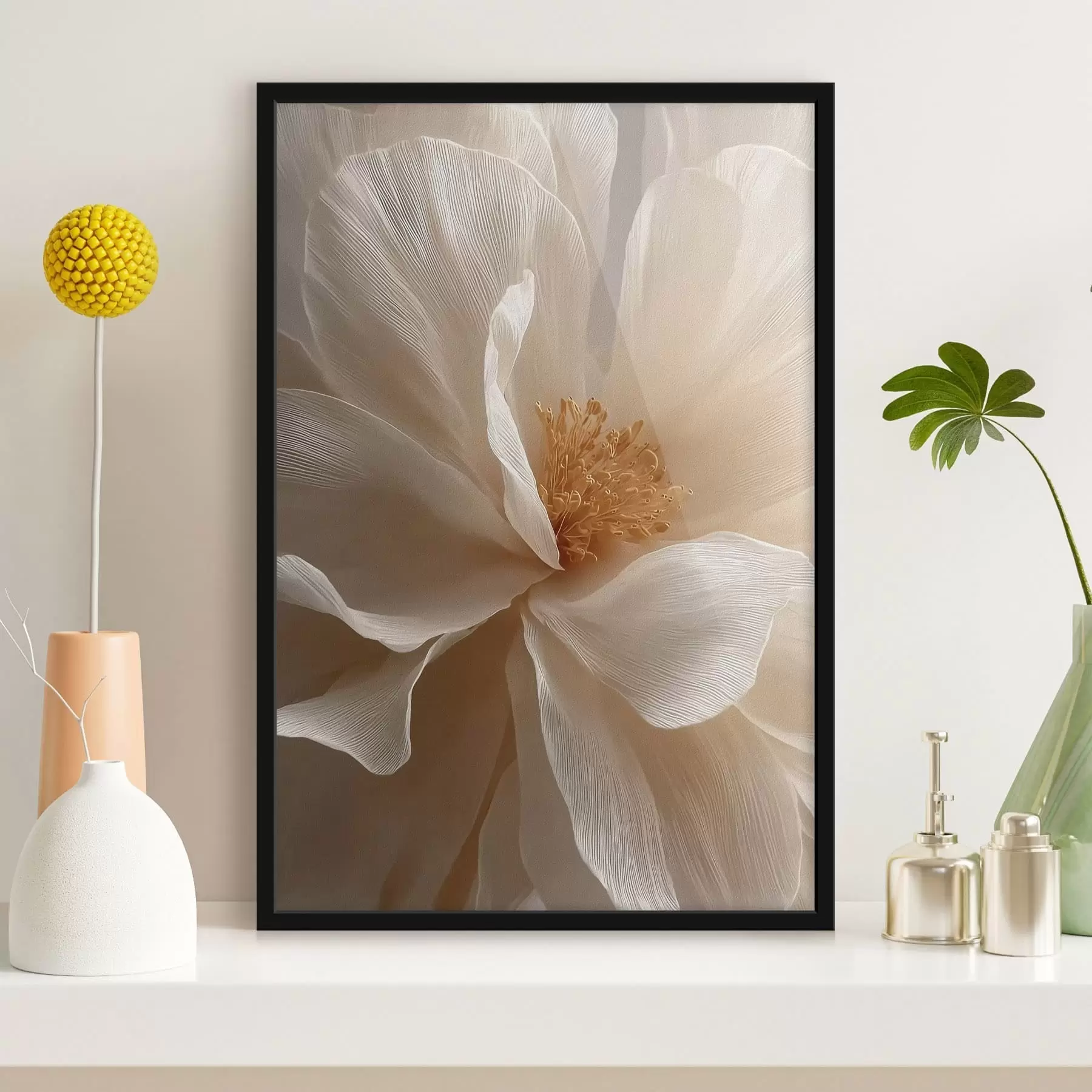 fototapet compoziție florală macro în tonuri calde f48120