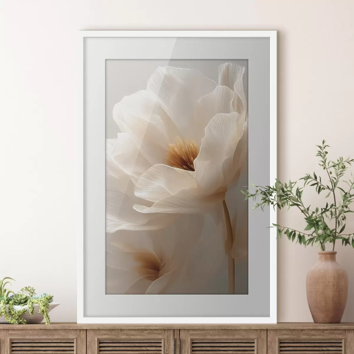 Poster compoziție florală macro în tonuri calde f48121