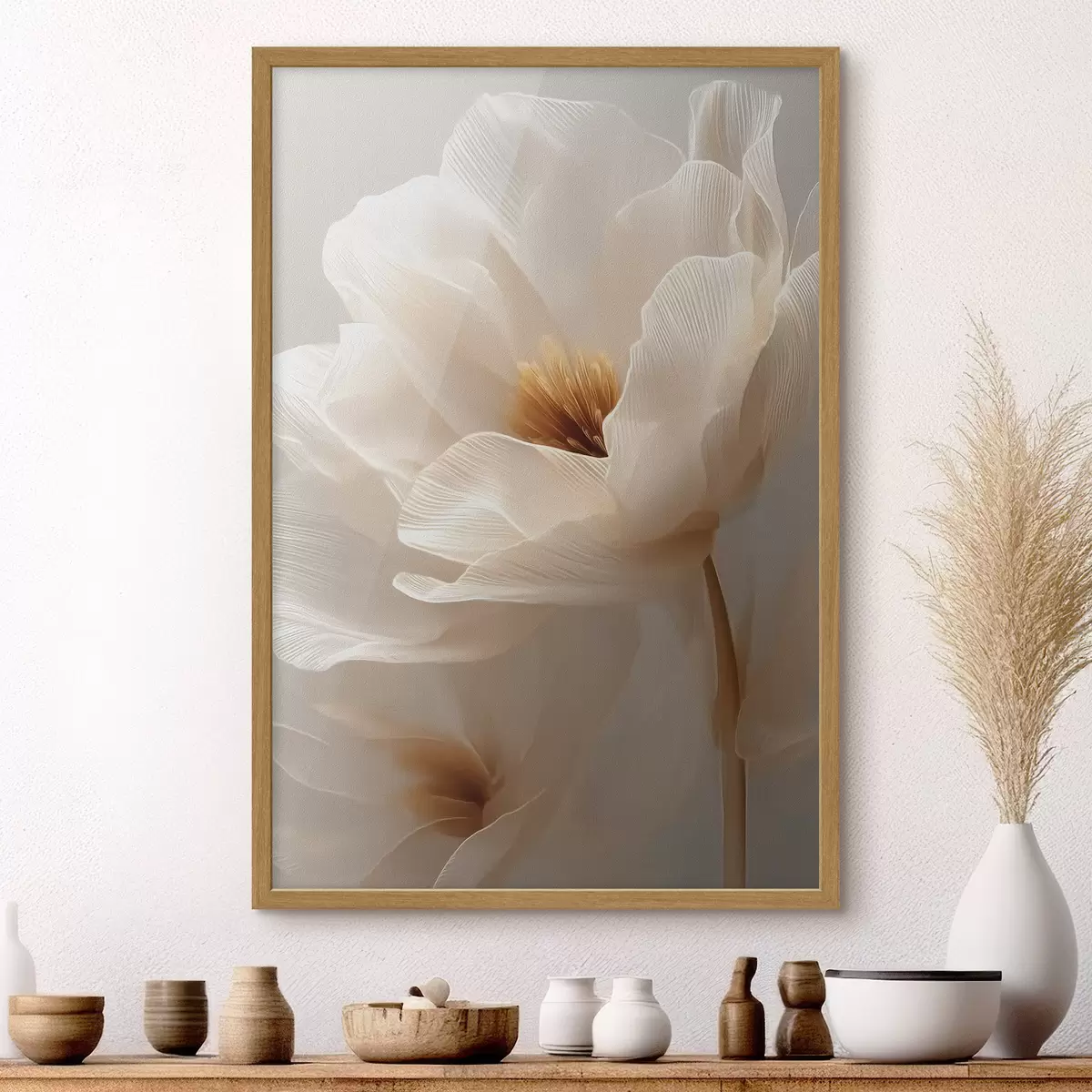 Poster compoziție florală macro în tonuri calde f48121
