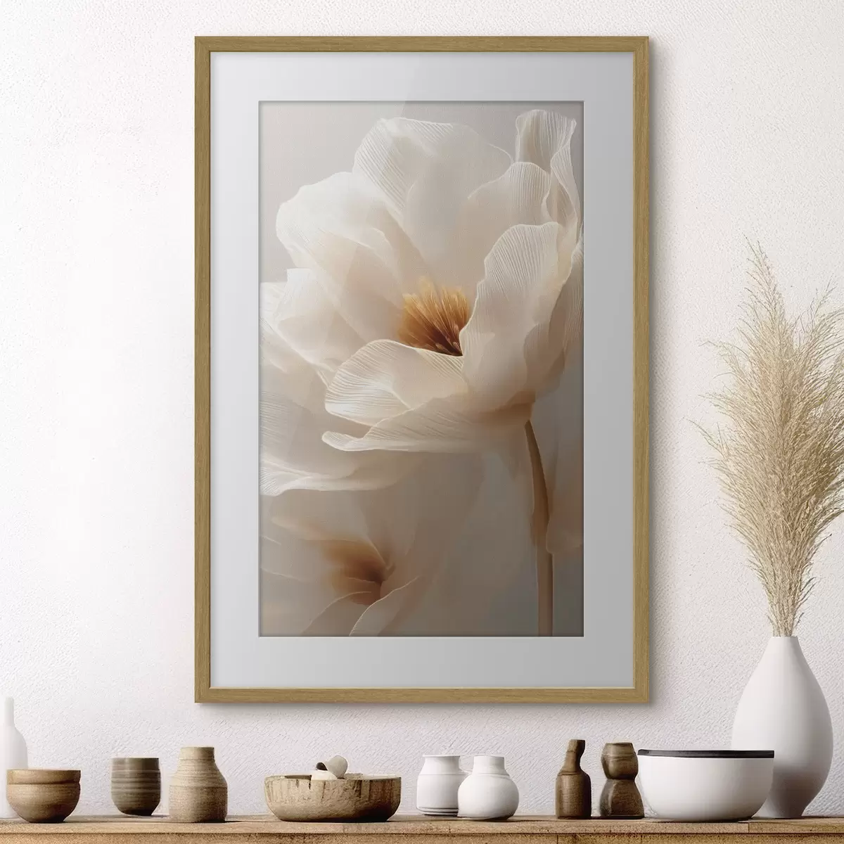 Poster compoziție florală macro în tonuri calde f48121