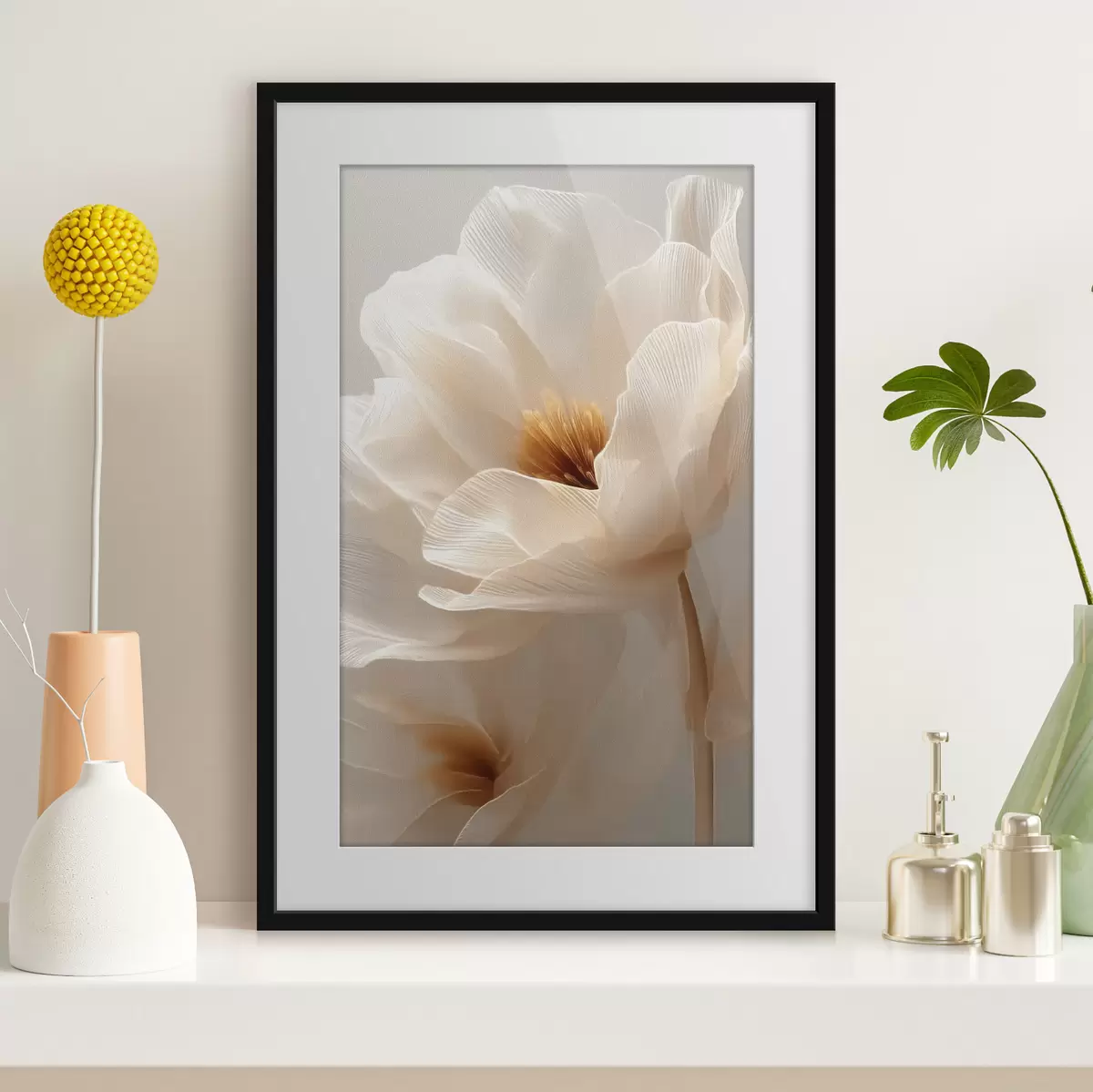 Poster compoziție florală macro în tonuri calde f48121