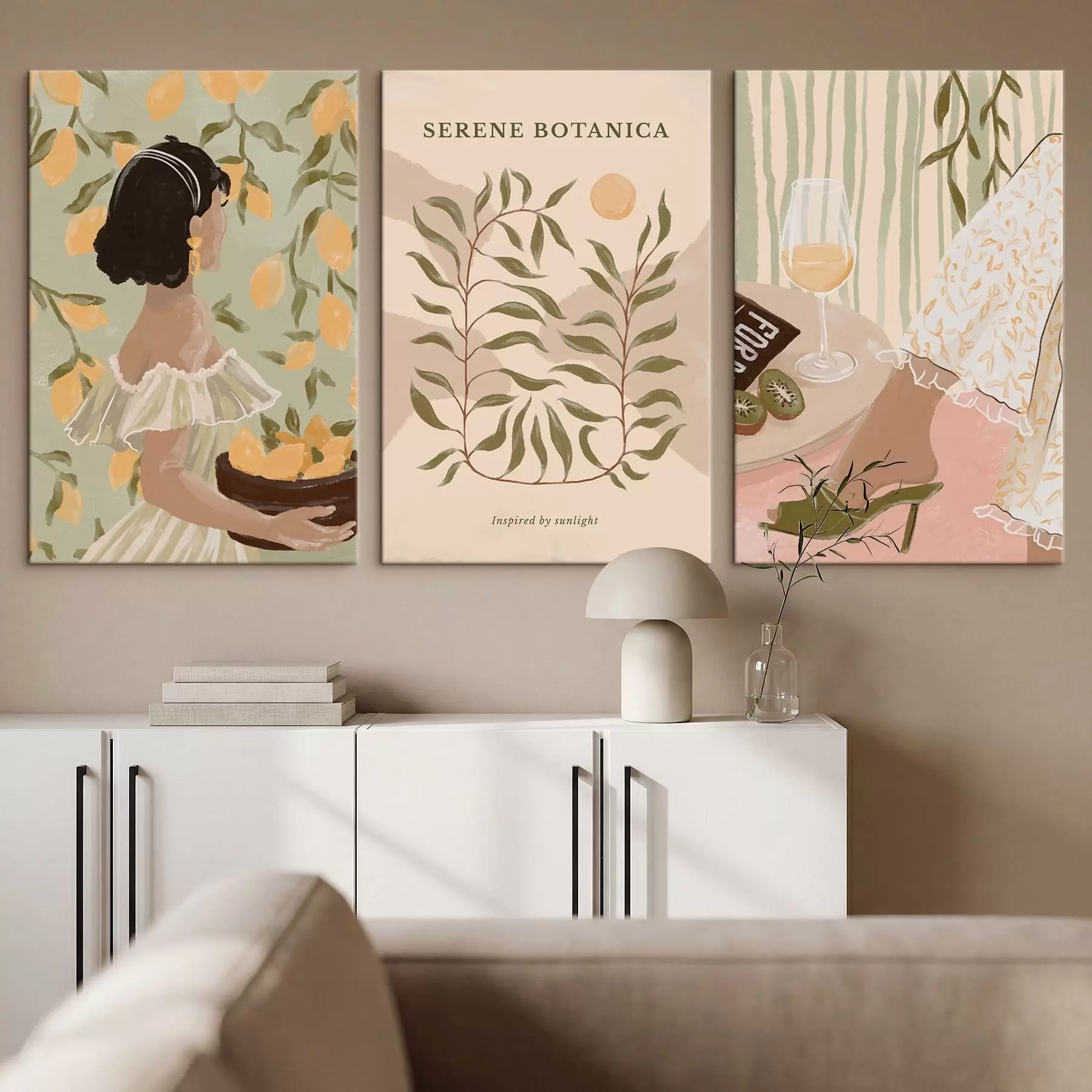 Tablouri Femeie cu lămâi, poster și masă m30098