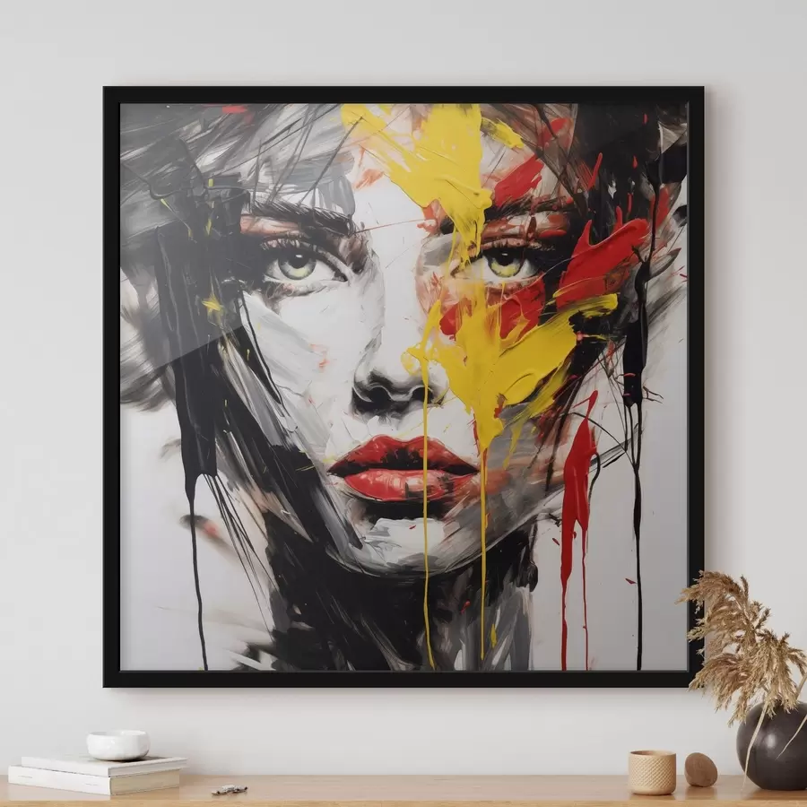 fototapet Portret de femeie cu tușe de vopsea îndrăznețe f48088