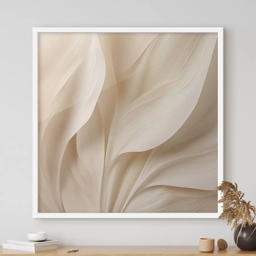 fototapet Linii abstracte bej fluide f48095