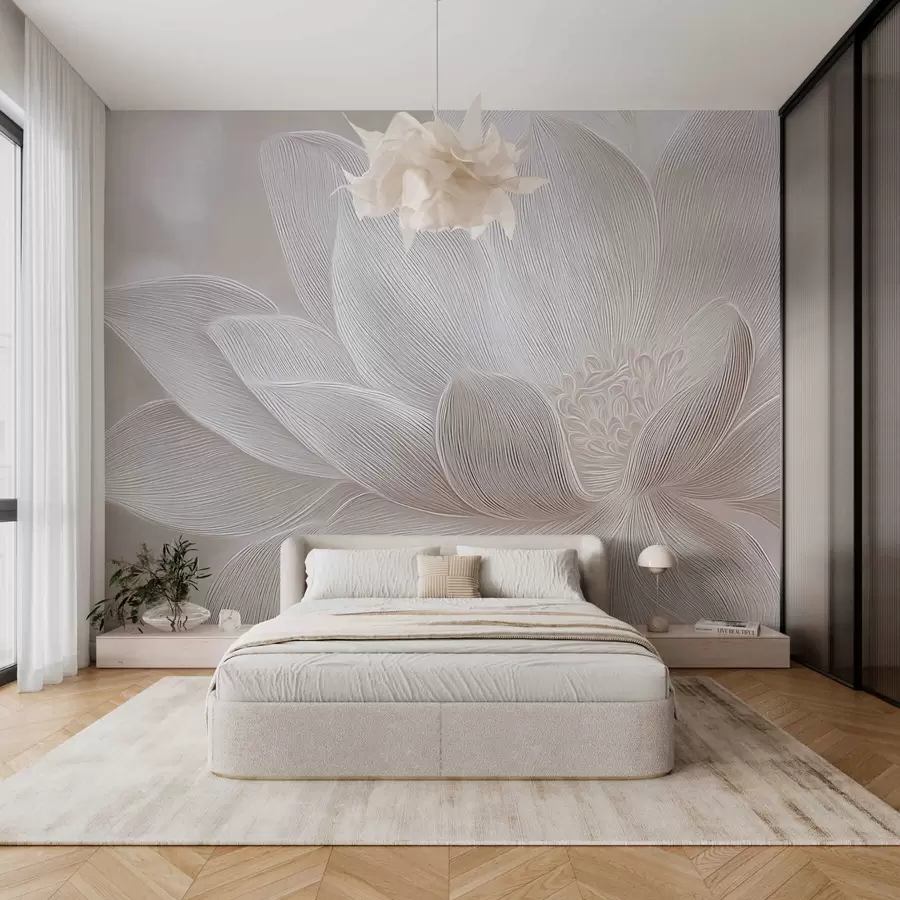 fototapet Valuri abstracte în tonuri de bej deschis w05266