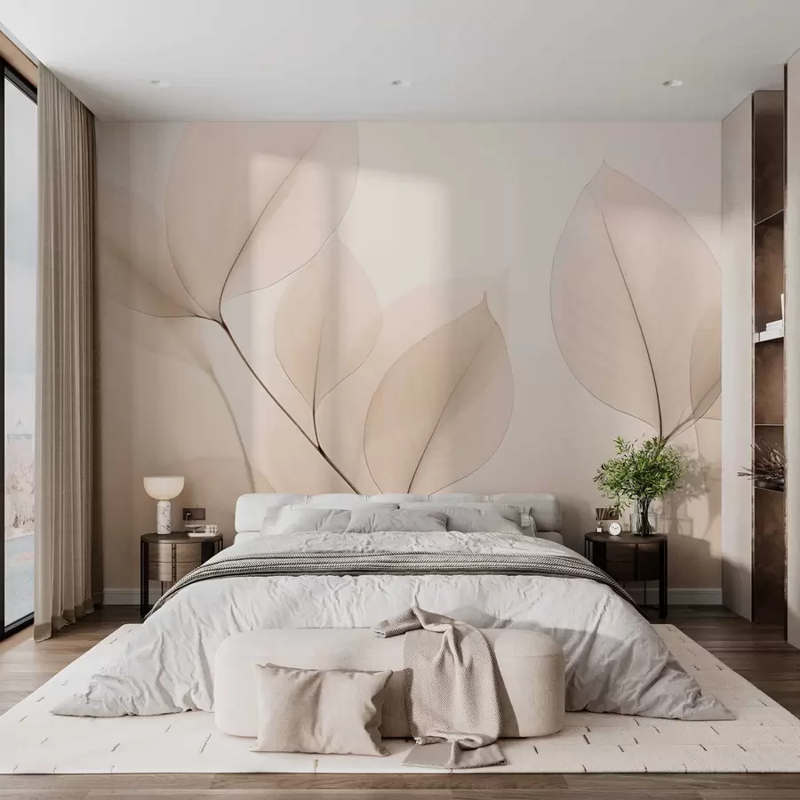 fototapet Floare albă cu linie fină w05268