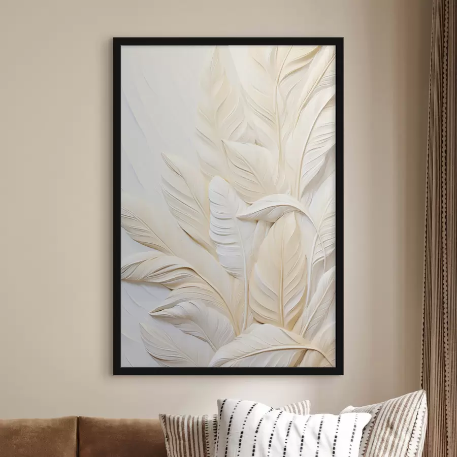 fototapet Pene de culoare crem care se suprapun, cu un fundal moale și deschis la culoare f47883