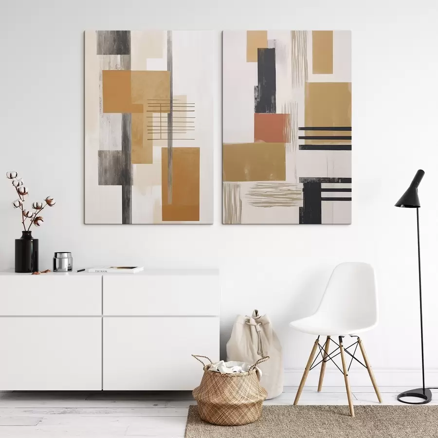 Tablouri Abstracție cu imitație de textură uzată m30118