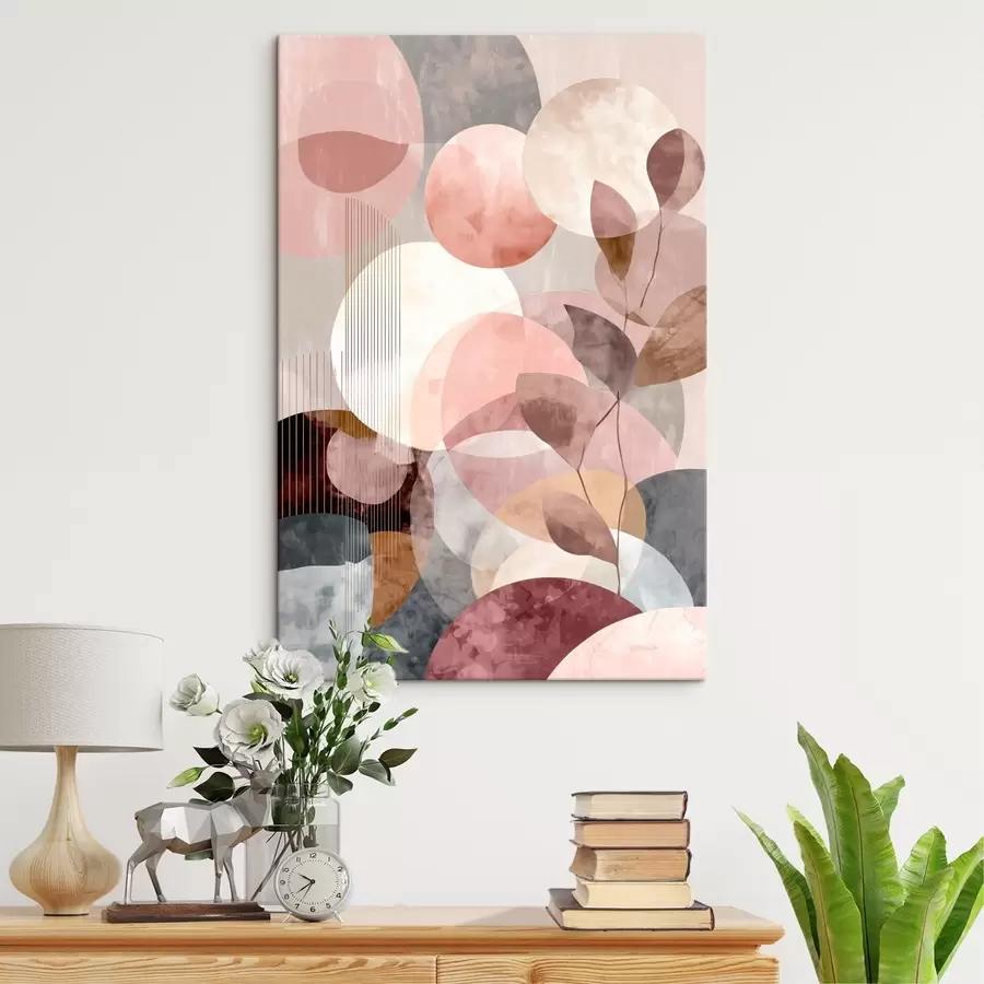 Tablouri Forme geometrice și elemente botanice într-un stil minimalist modern s47975