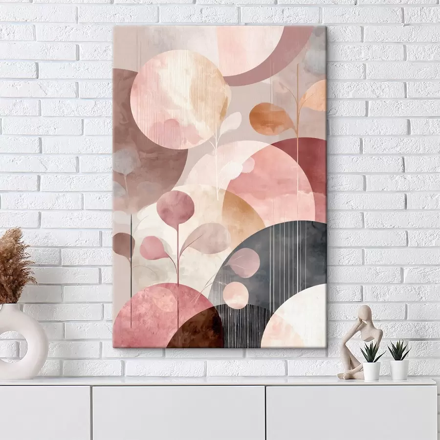 Tablouri Compoziție din cercuri translucide și ramuri stilizate s47978