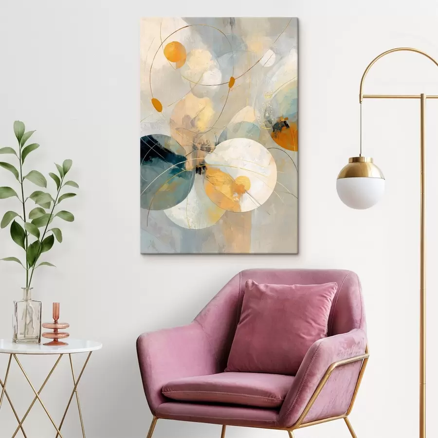 Tablouri Compoziție din sfere translucide și pete texturate s47985