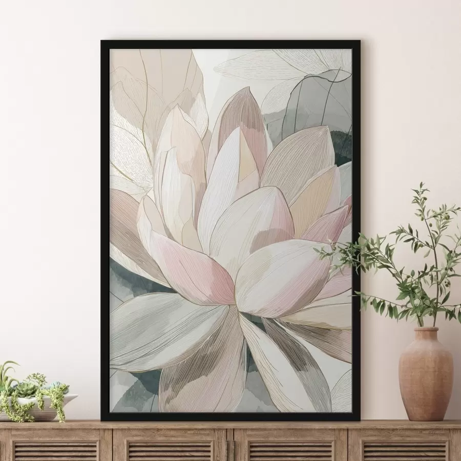 fototapet Petale delicate de lotus cu contururi bine definite f47974