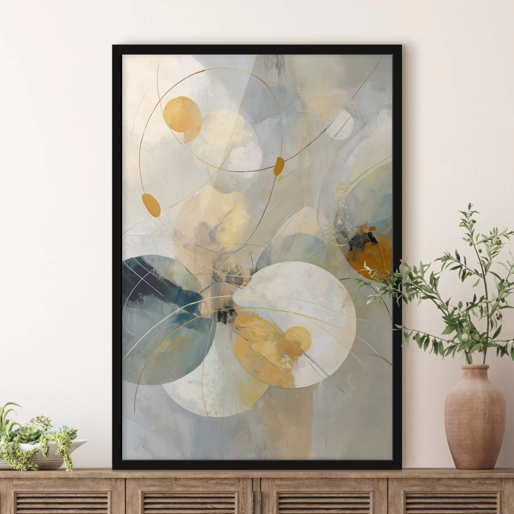 fototapet Compoziție din sfere translucide și pete texturate f47985