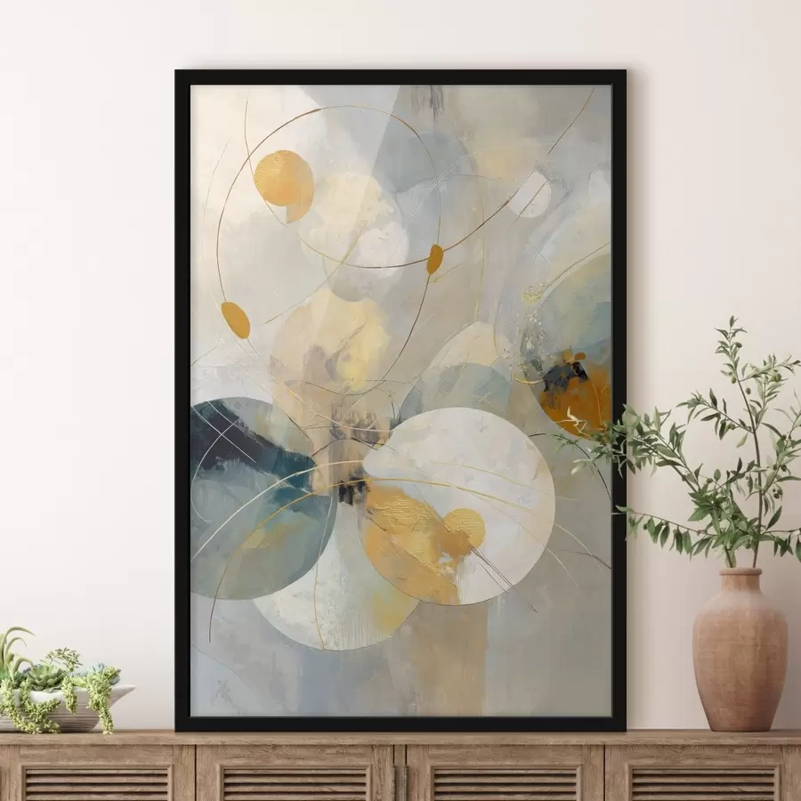 fototapet Compoziție din sfere translucide și pete texturate f47985