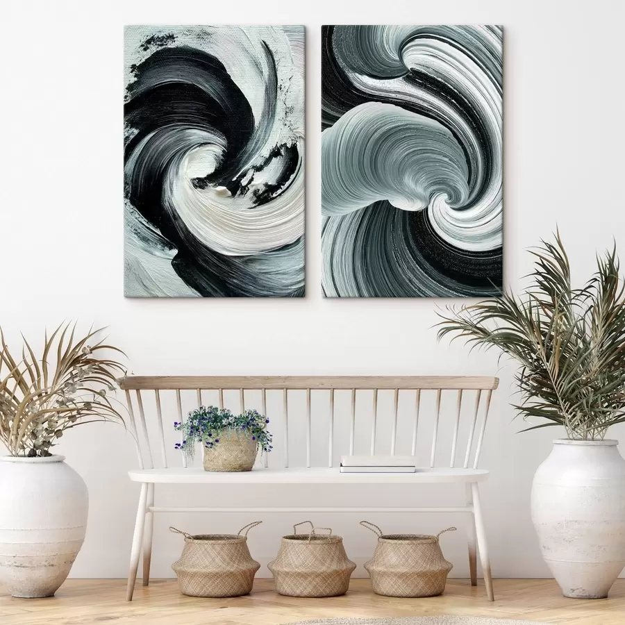 Tablouri Compoziție monocromă expresivă cu textură volumetrică m30041