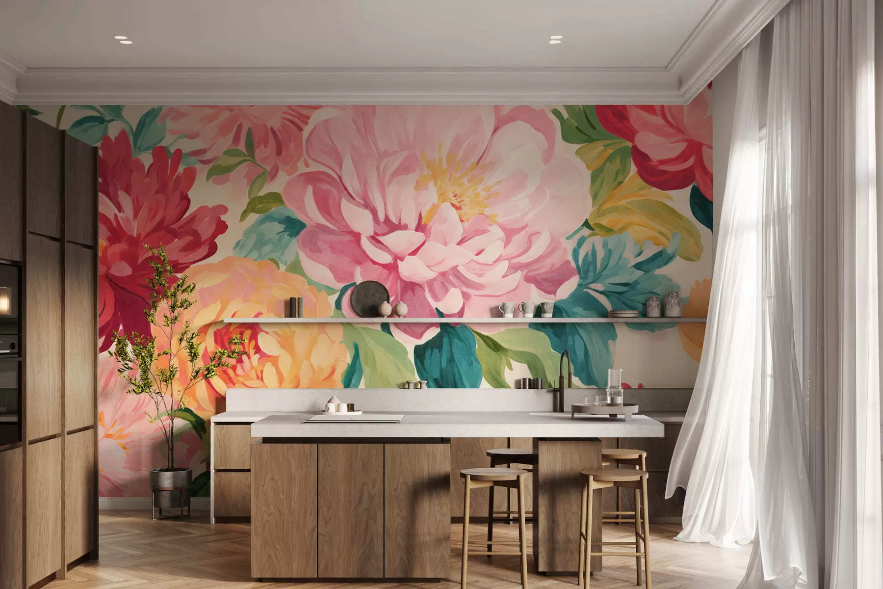 fototapet Grădina de bujori w05313