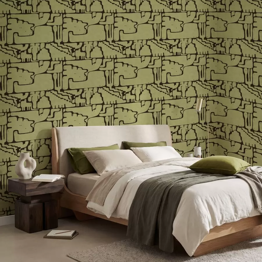 fototapet Model abstract cu linii întunecate a01122v1