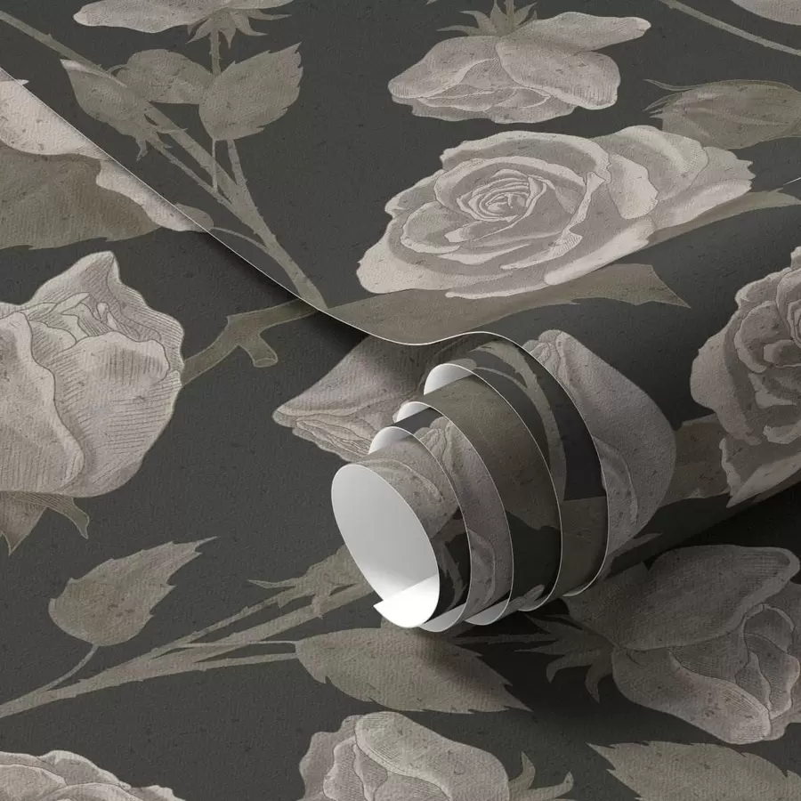 fototapet Model floral cu trandafiri pe fundal închis a01123