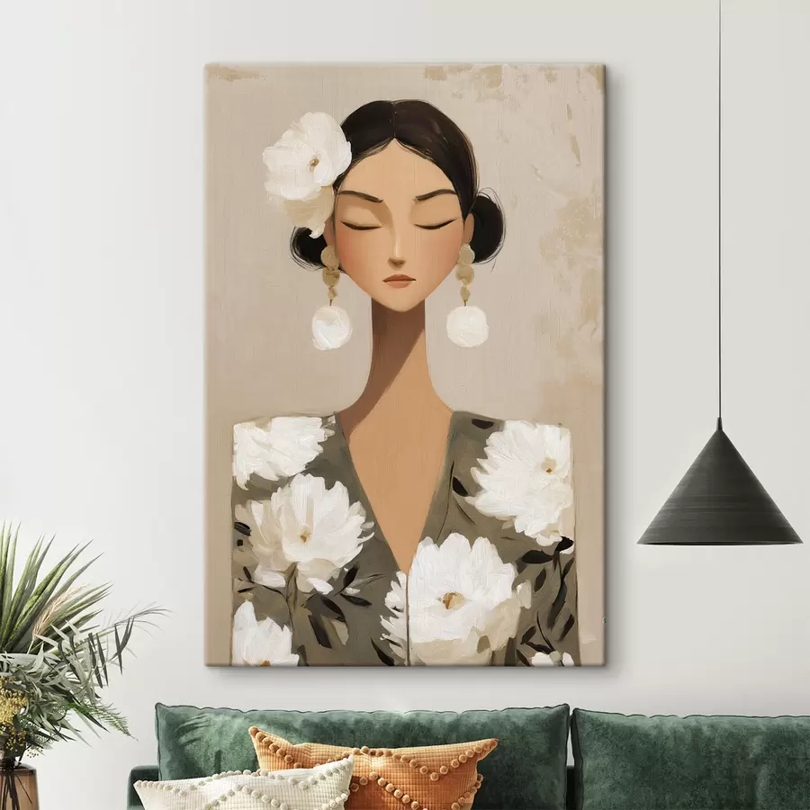 Tablouri Fată cu flori în păr s48233