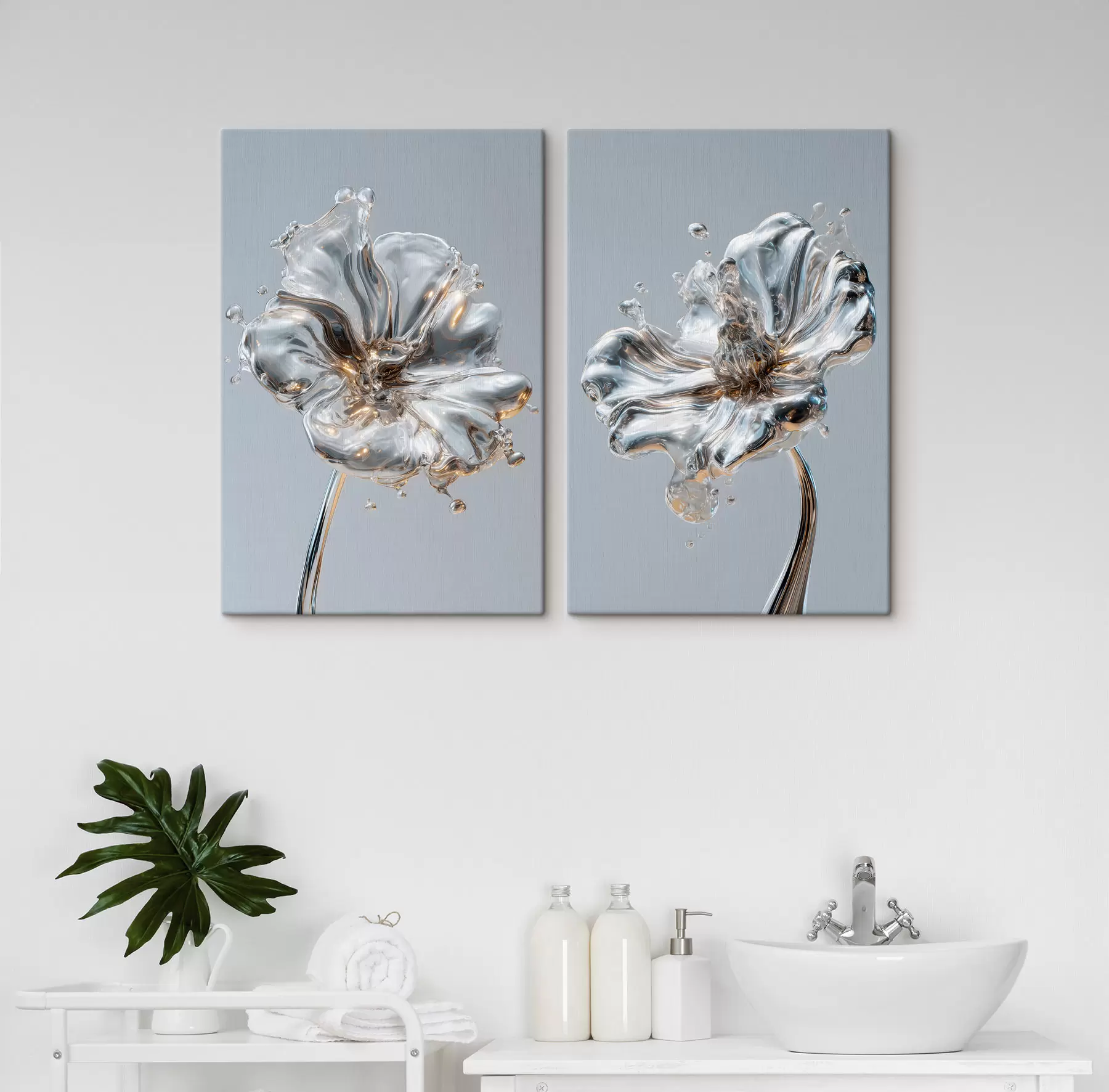 Tablouri flori în stil textură lichidă m30172