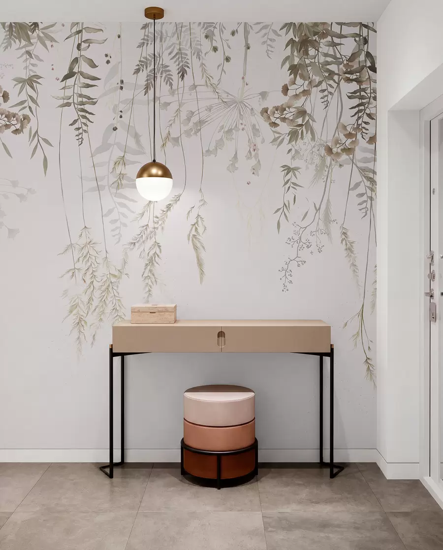 fototapet Plante sălbatice atârnate pe un fundal deschis la culoare w05320