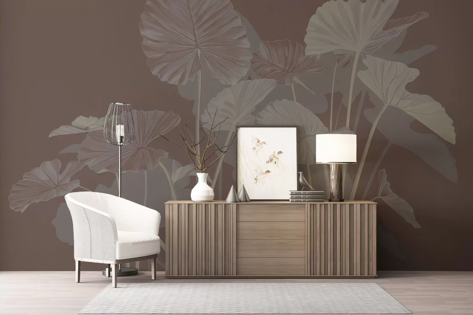 fototapet Grădina lotușilor pictați w05364v2