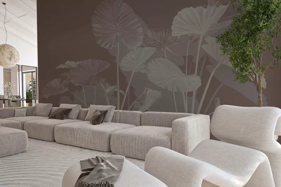 fototapet Grădina lotușilor pictați w05364v2