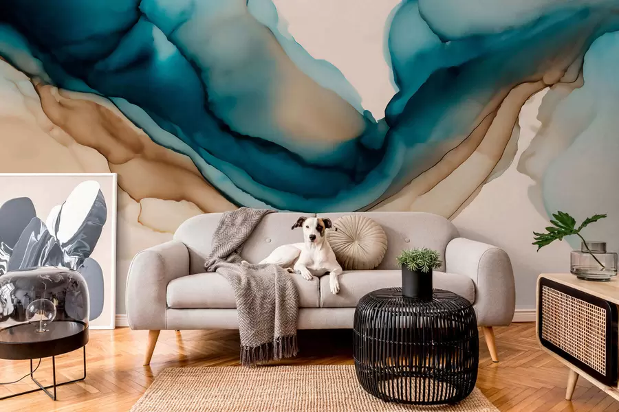 fototapet textură abstractă în stilul cernelii pe bază de alcool w05238