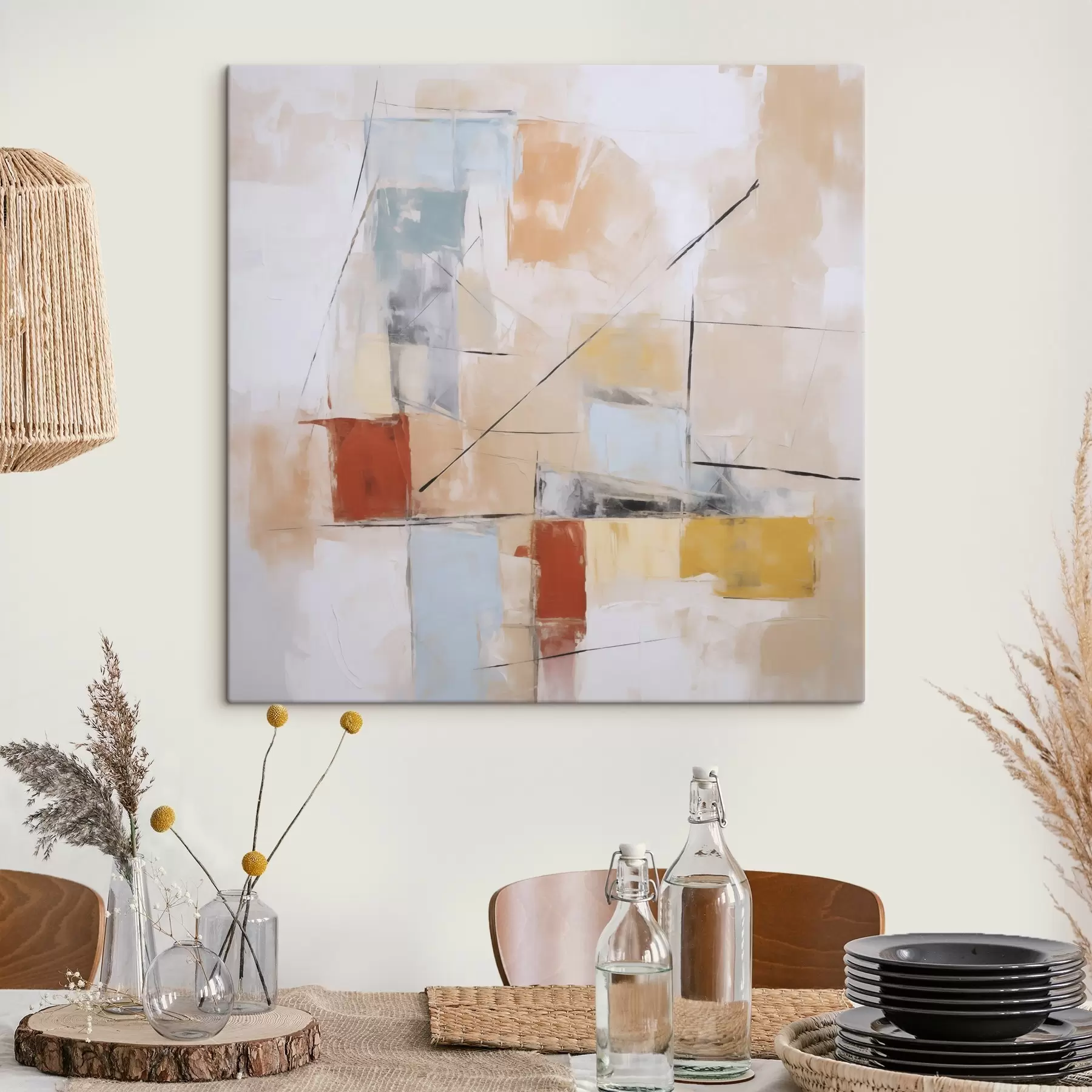 Tablouri Imitare abstractă haotică a unei picturi uzate s48418