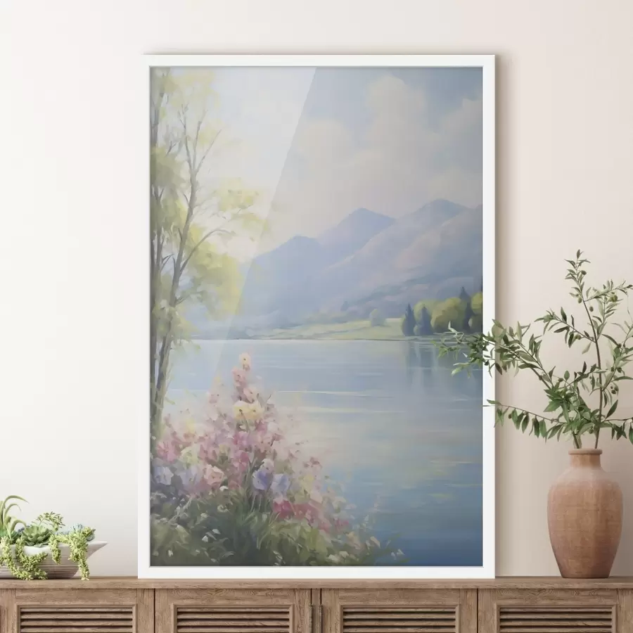 fototapet Reproducere a unui peisaj lacustru f48423