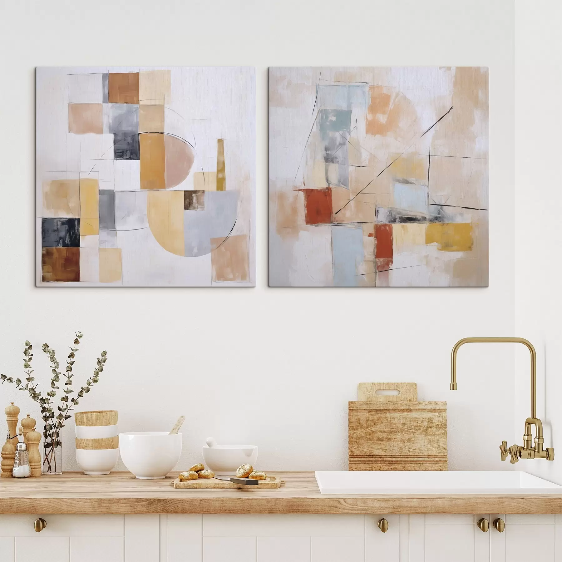 Tablouri Imitare abstractă a unei picturi uzate m30213