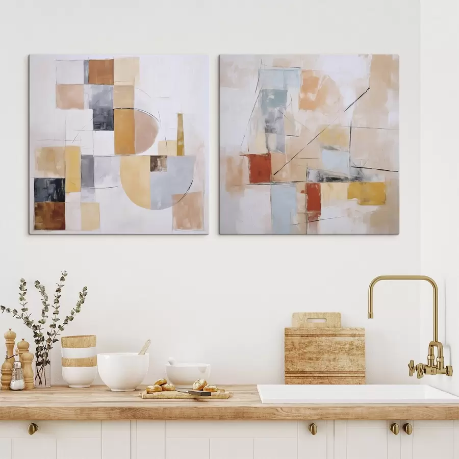 Tablouri Imitare abstractă a unei picturi uzate m30213