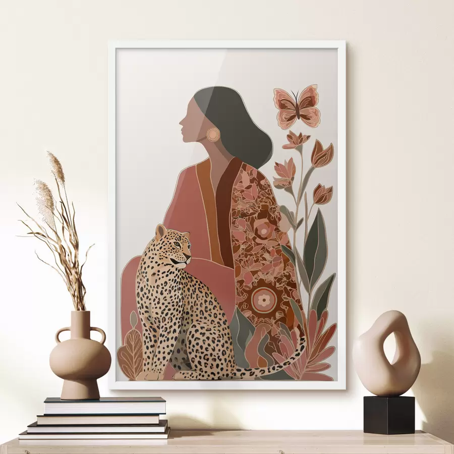 fototapet Femeia cu frunze f48433