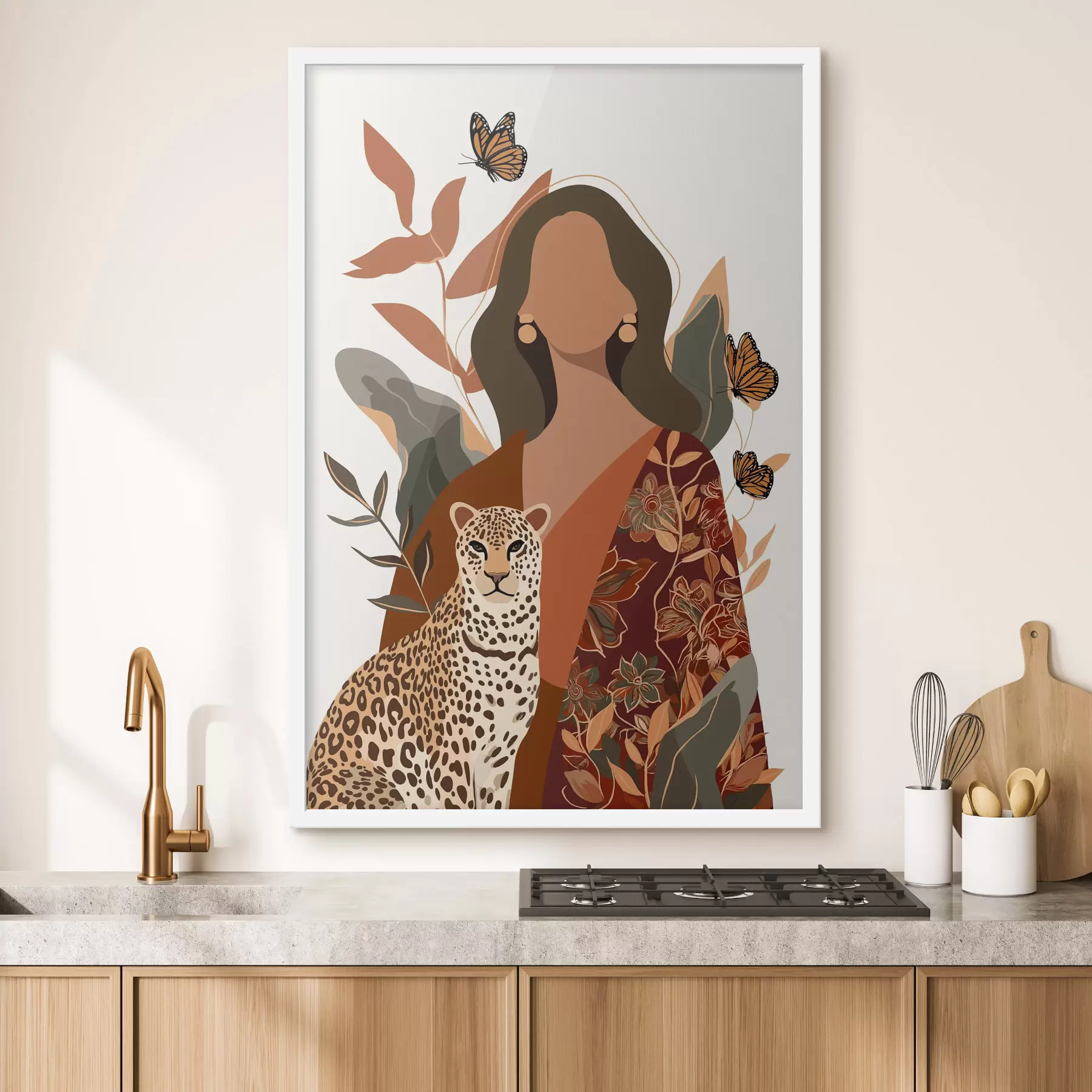 fototapet Femeie îmbrăcată într-o ținută cu imprimeu f48434