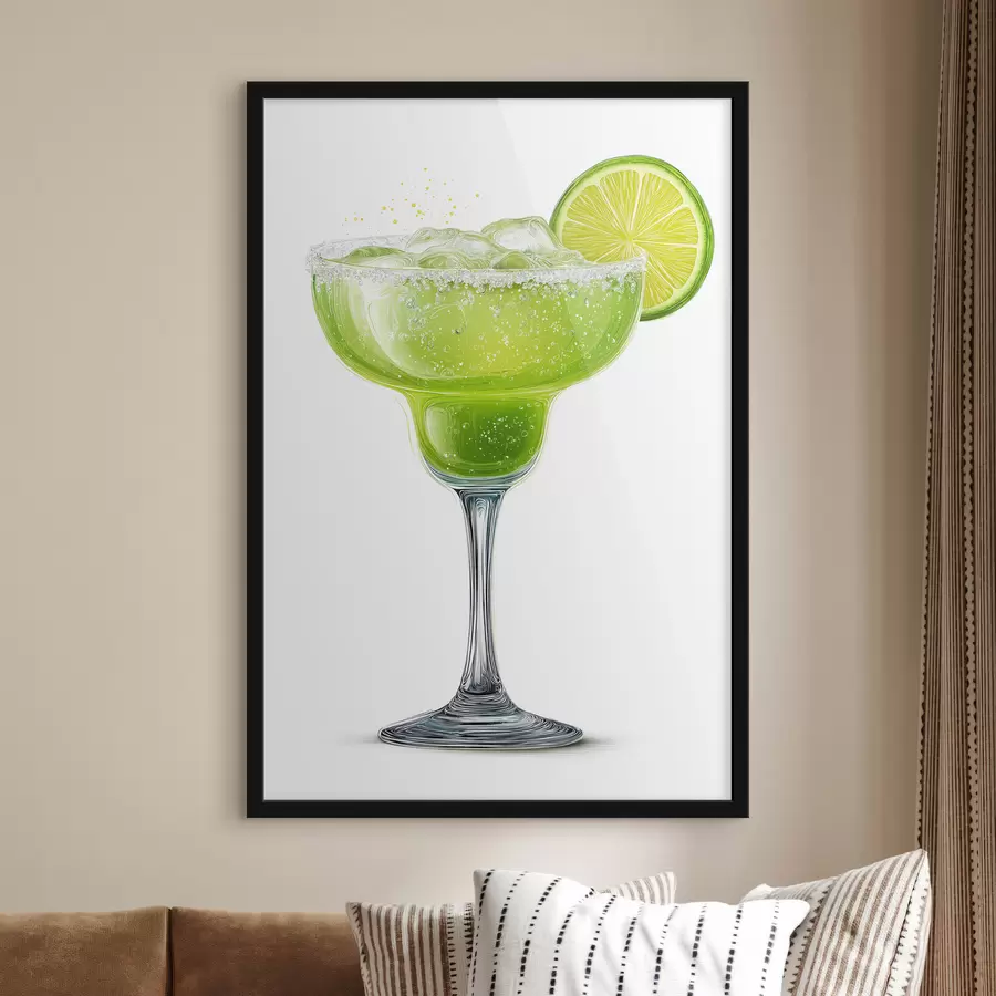 fototapet Pahar de cocktail cu lămâie verde f48445