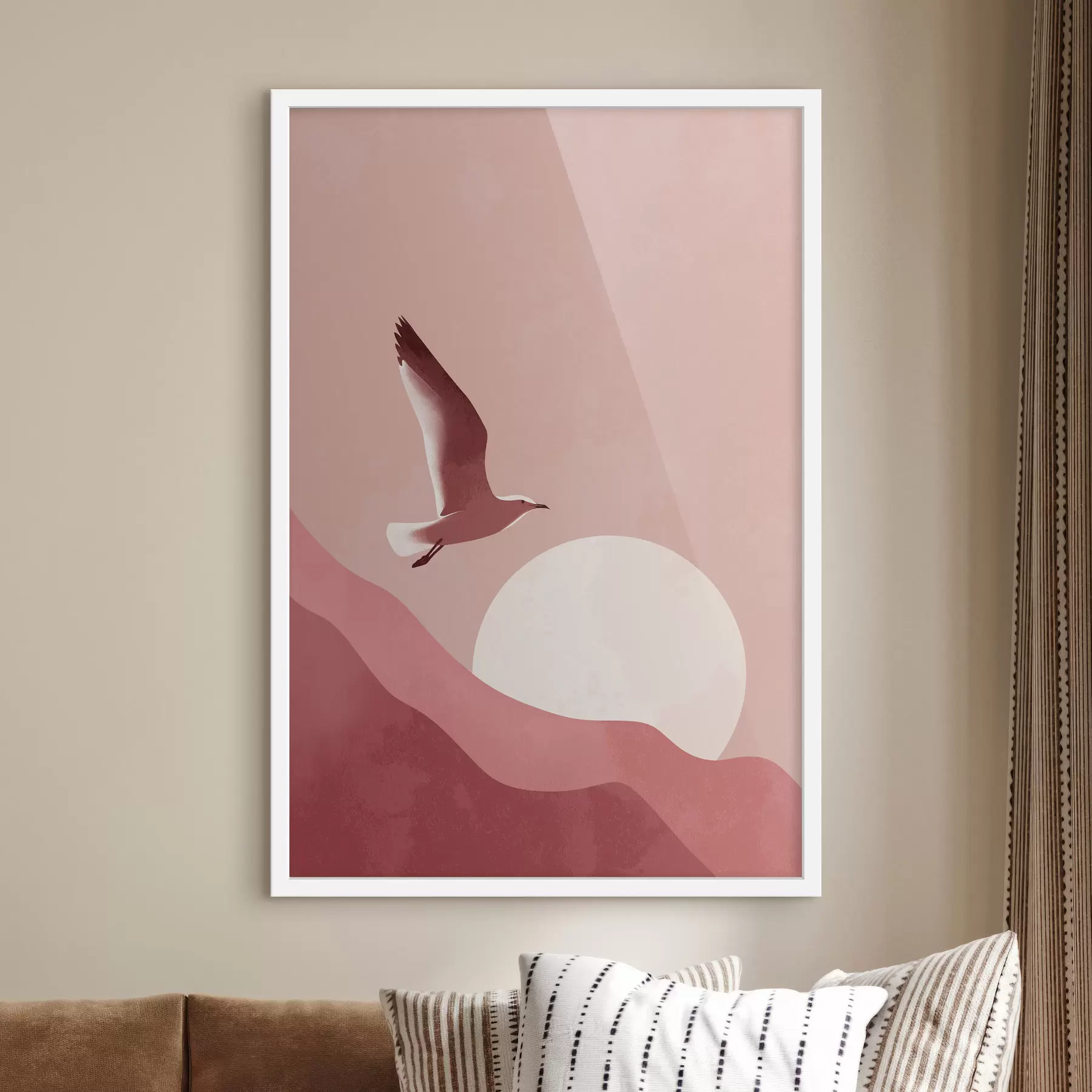 fototapet Pasăre pe fundalul apusului f48453