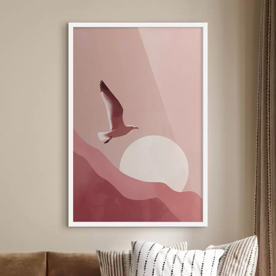 fototapet Pasăre pe fundalul apusului f48453