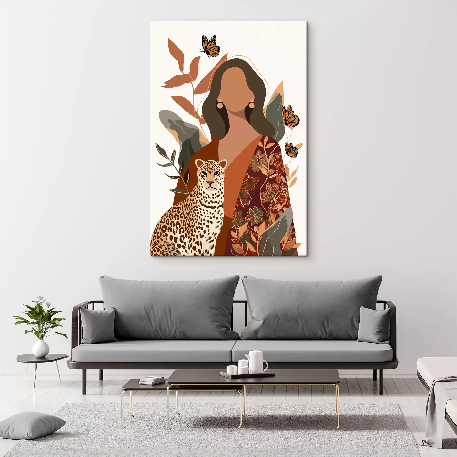 Tablouri Femeie îmbrăcată într-o ținută cu imprimeu s48434