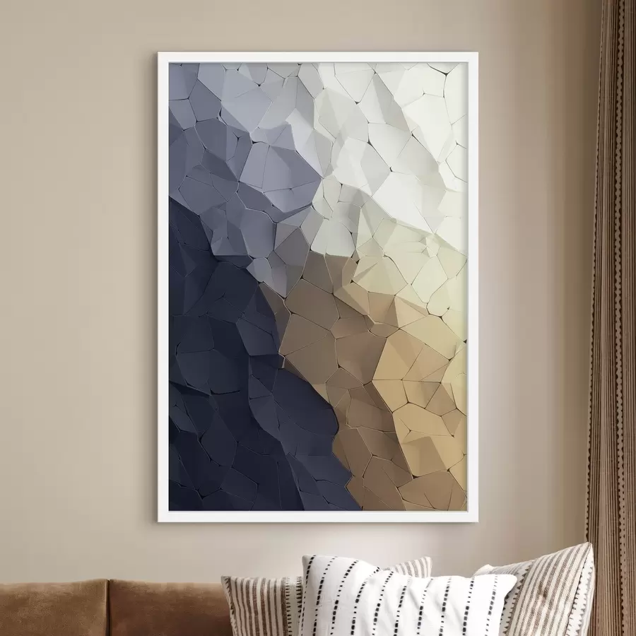 fototapet Abstracție geometrică în nuanțe de bej și grafit, artă modernă cu textură f48478