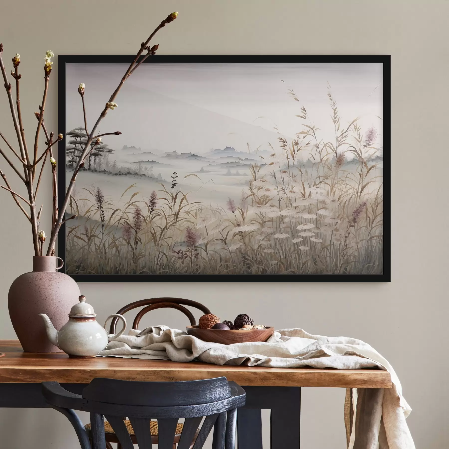 fototapet Peisaj cețos cu iarbă f48481