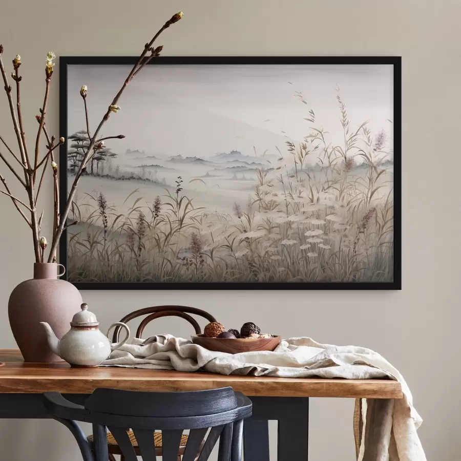 fototapet Peisaj cețos cu iarbă f48481