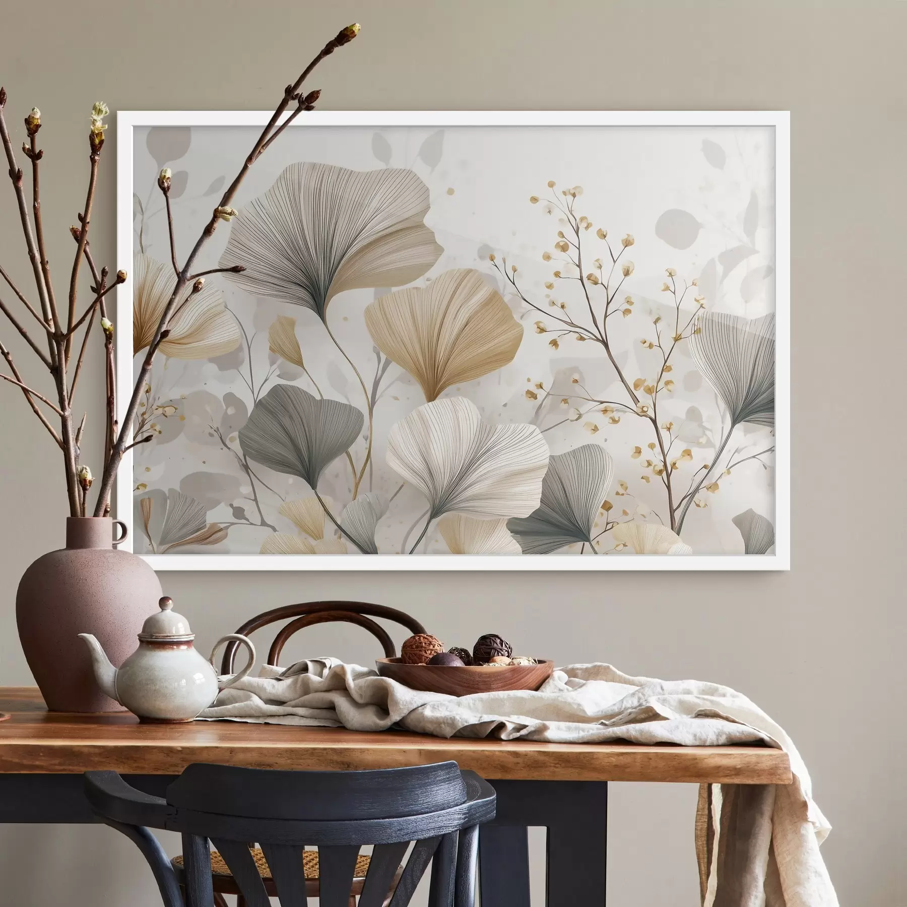 fototapet Flori delicate de culoarea fildeșului f48486
