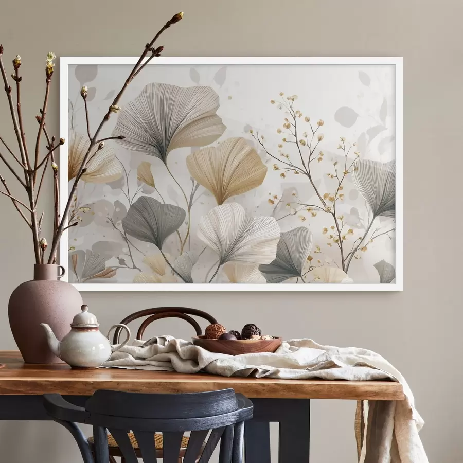 fototapet Flori delicate de culoarea fildeșului f48486