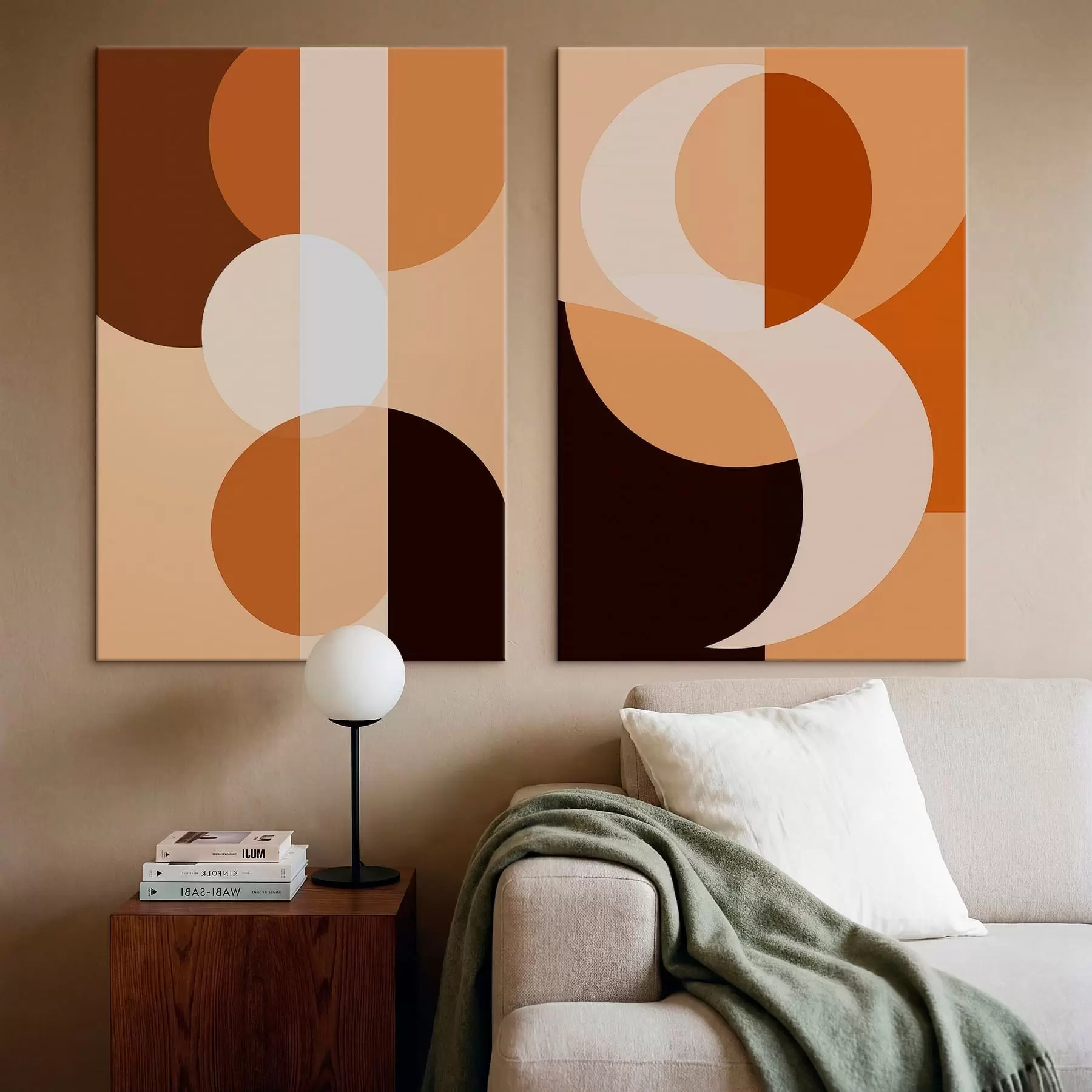 Tablouri Forme geometrice abstracte în nuanțe calde m30242