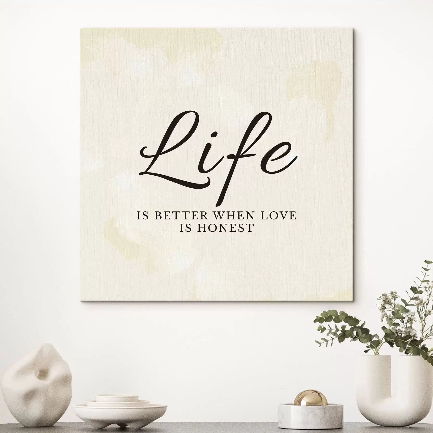 Tablouri Text despre viață pe un fundal cu textură ușoară s48029