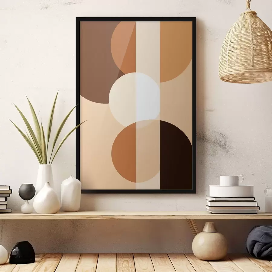 fototapet Cercuri și forme geometrice în nuanțe calde f48350